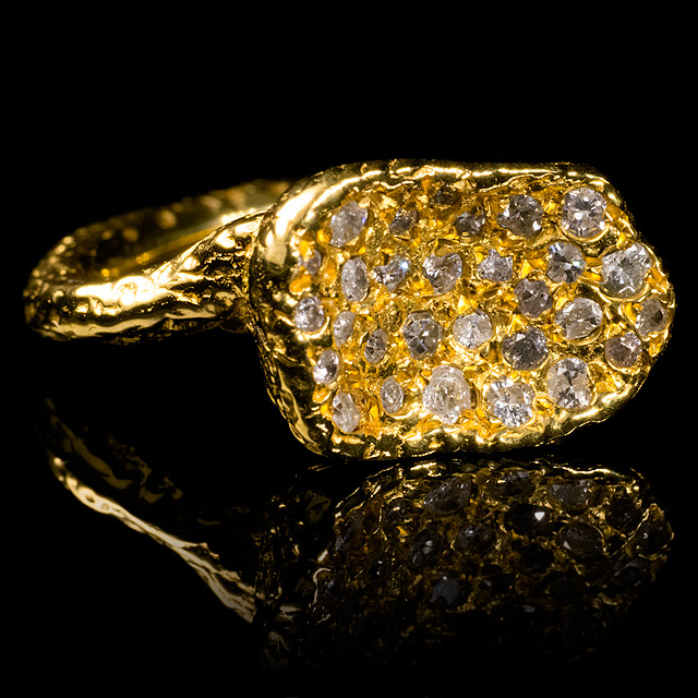 Geoffrey Young Diamond & Gold Petal Ring